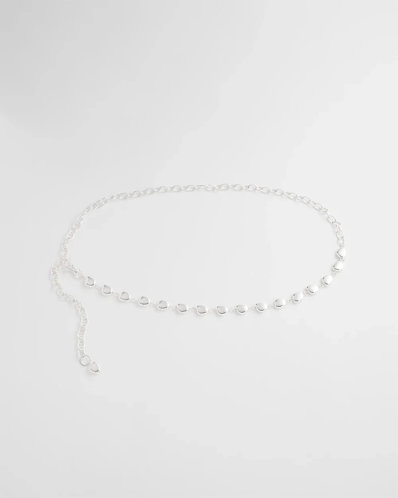 Silvertone Pebble Chain Belt
