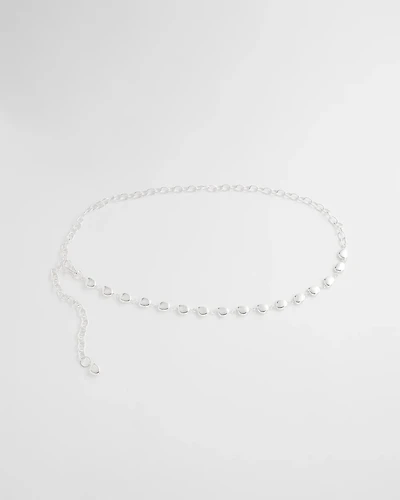 Silvertone Pebble Chain Belt