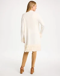 Fringed Long-Sleeve Coatigan