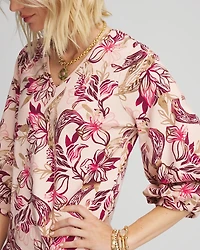 Floral Tuck Sleeve Tee