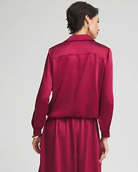 Satin Bubble Hem Shirt