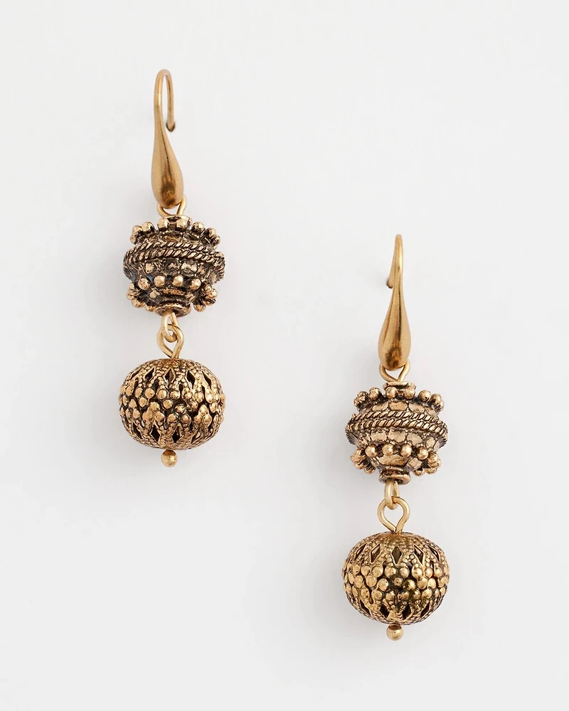 Gold Antique Drop Earrings