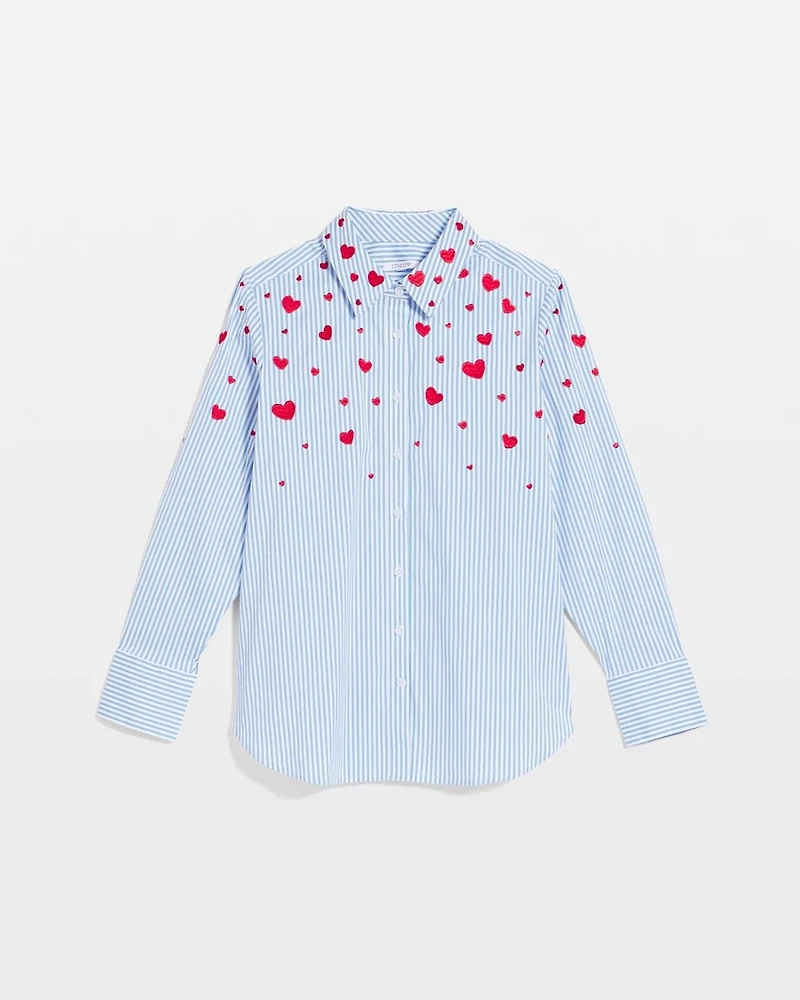 V-Day Striped Poplin Shirt