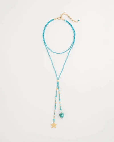 Genuine Turquoise Stone Y-Necklace