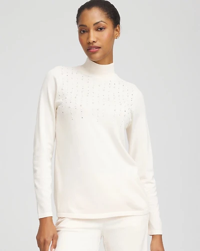 Ella Embellished Mockneck Sweater