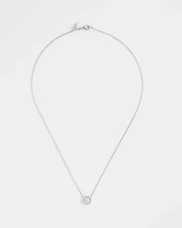 Silver Tone Drop Stone Necklace