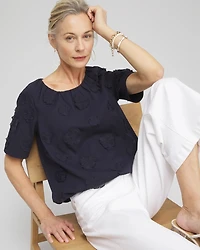 3D Applique Bubble Hem Top