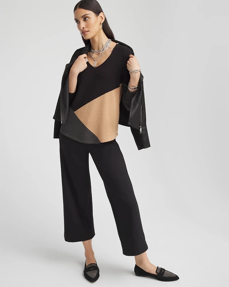 Colorblock V-Neck Pullover