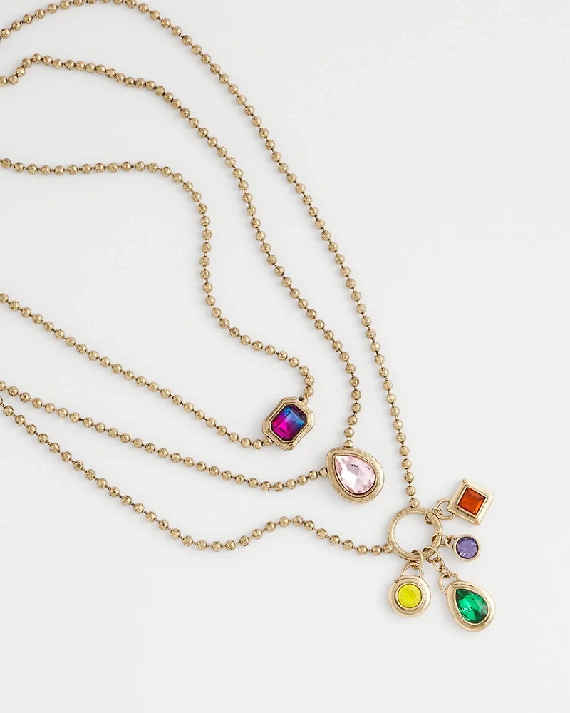 Multi-Strand Gem Necklace