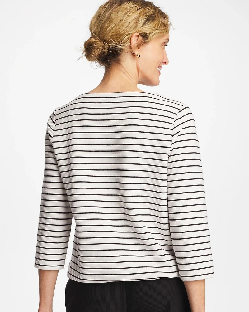 Zenergy® Striped Ottoman Drawstring Top