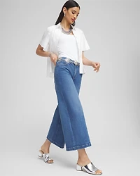 High Rise Wide Leg Cropped Denim