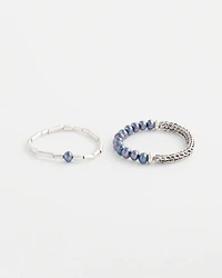 Set of Two Silver Stretch Bracelets
