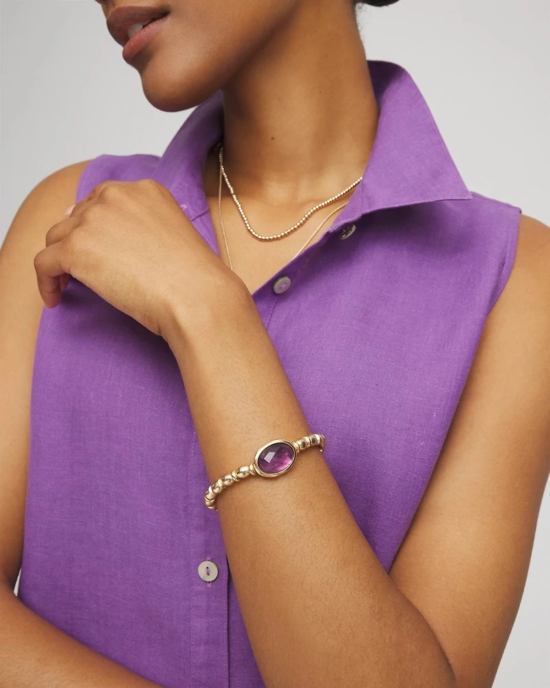 Purple Agate Stone Stretch Bracelet