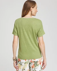 Linen Sweater Trim Tee