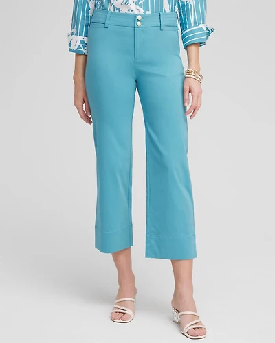 Trapunto Wide Leg Cropped Pants