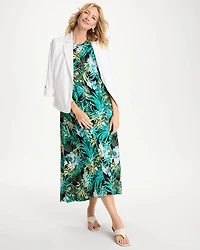 Palm Printed Knit Maxi Dress