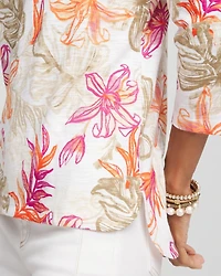 Slub Floral 3/4 Sleeve Tee