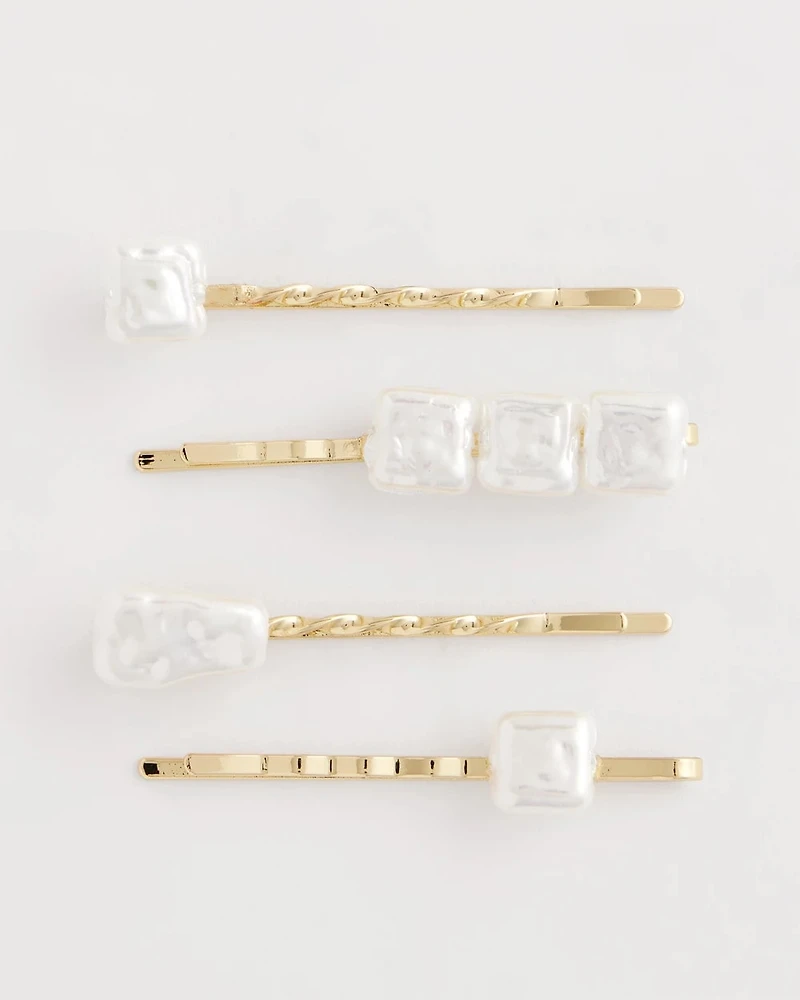 Goldtone Pearlescent Hair Pins
