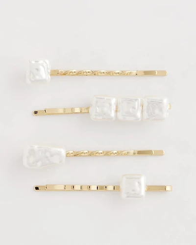 Goldtone Pearlescent Hair Pins