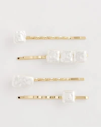 Goldtone Pearlescent Hair Pins