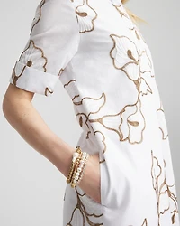 Floral Embroidered Popover Dress