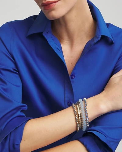 Blue Stretch Set of Five Bracelets