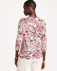 Paisley Pima Cotton 3/4 Sleeve Tee