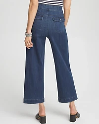 Pull-On Wide Leg Ankle Jeans