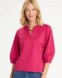 Poplin Cotton 3/4 Sleeve Popover