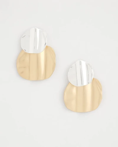 Crinkle Mixed Metal Earrings