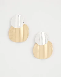 Crinkle Mixed Metal Earrings