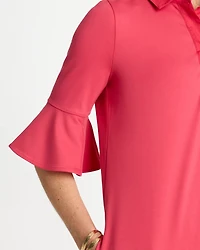 Knit Flounce Sleeve Dress