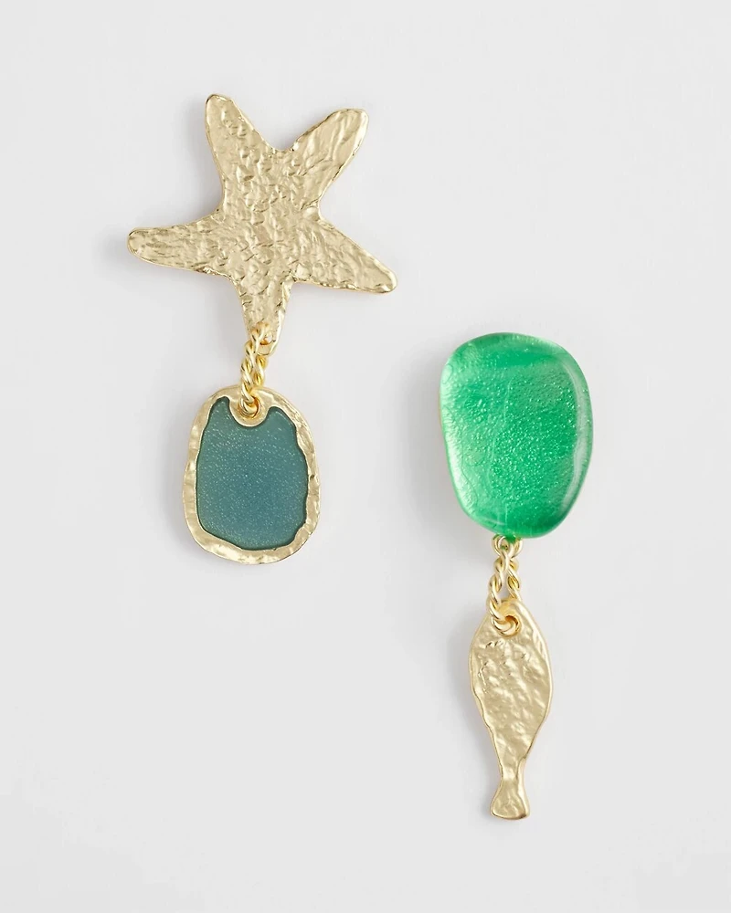 No Droop® Gold Tone Mismatched Earrings