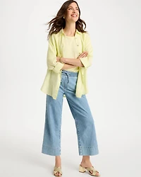 Lightweight Wide-Leg Crop Jeans