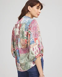 Satin Tie-Front Blouse