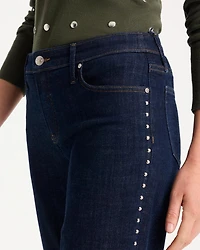 Studded Girlfriend Straight Ankle Jeans