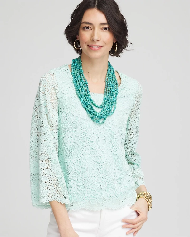 Scalloped Hem Lace Top