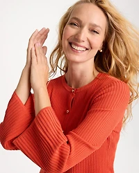 Ribbed Flare Sleeve Sweater