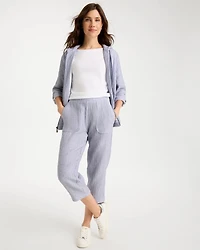 Zenergy® Striped Gauze Cropped Pants