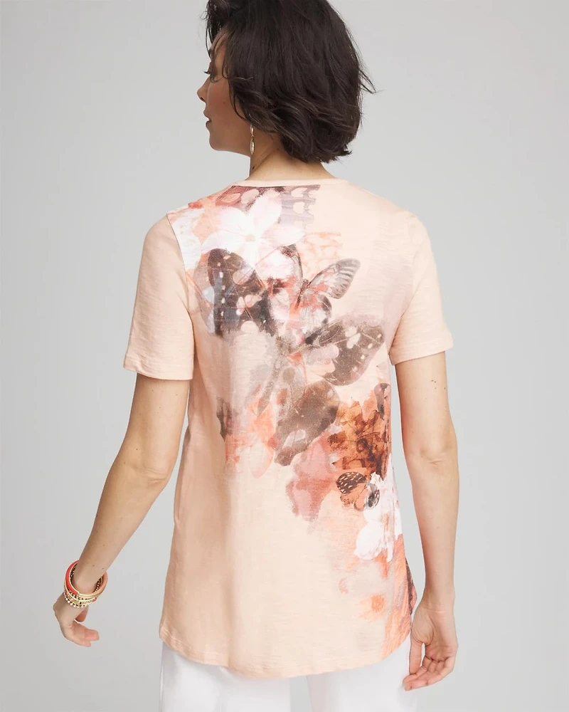 Butterfly Slub V-Neck Tee