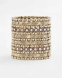Gold Tone Stretch Cuff Bracelet