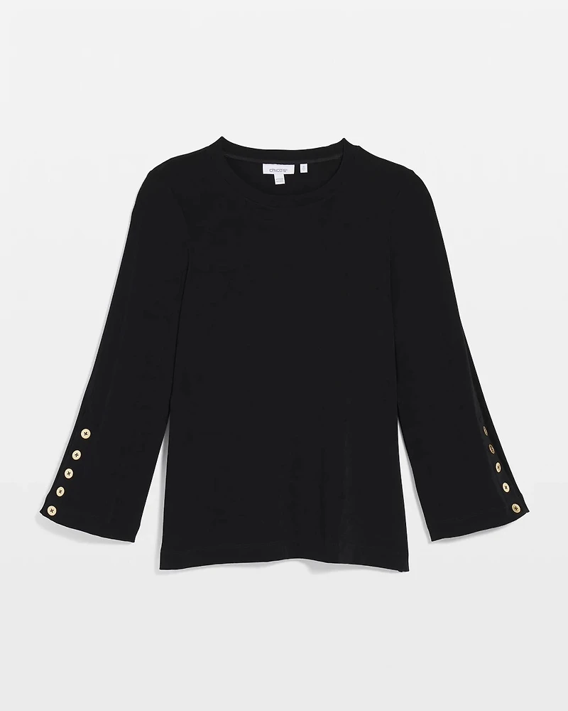 Travelers™ Button Bell Sleeve Top