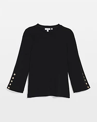Travelers™ Button Bell Sleeve Top