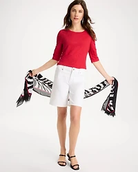 Linen Ruched Sleeve Tee