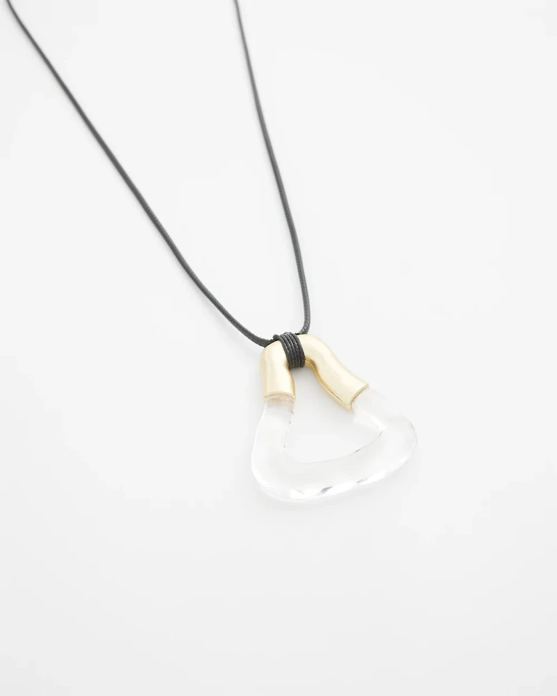 Adjustable Lucite Pendant Necklace
