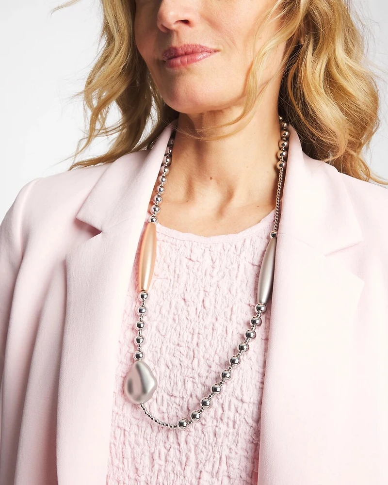 Copper and Silver Double Strand Necklace