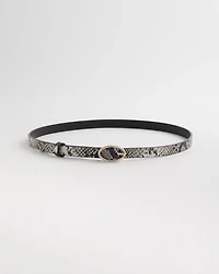 Skinny Leather Python Belt