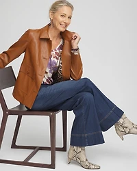 Faux Leather Cropped Jacket