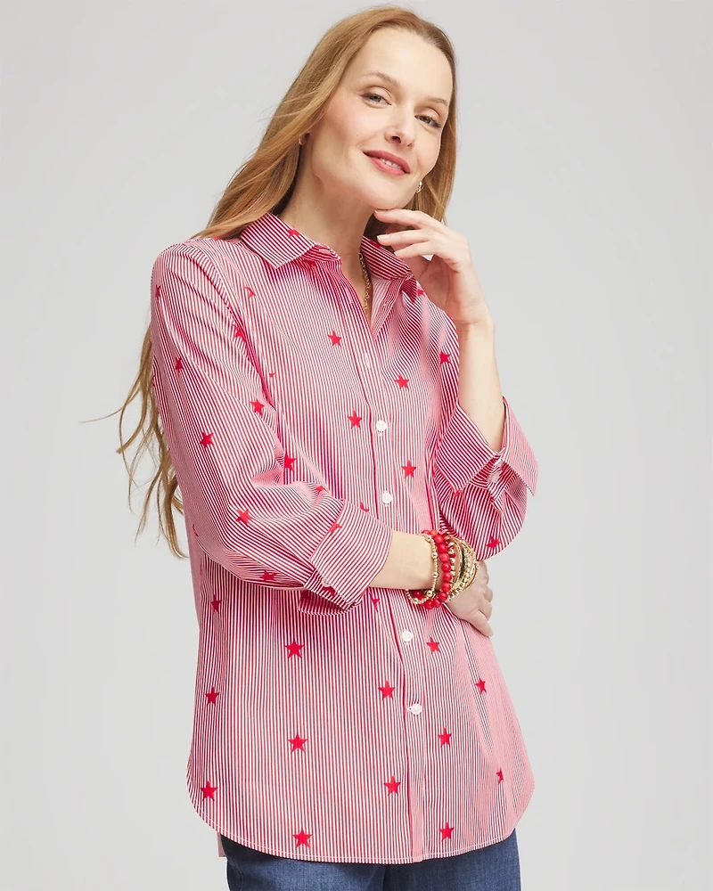 No Iron™ Stars & Stripes  Sateen Shirt