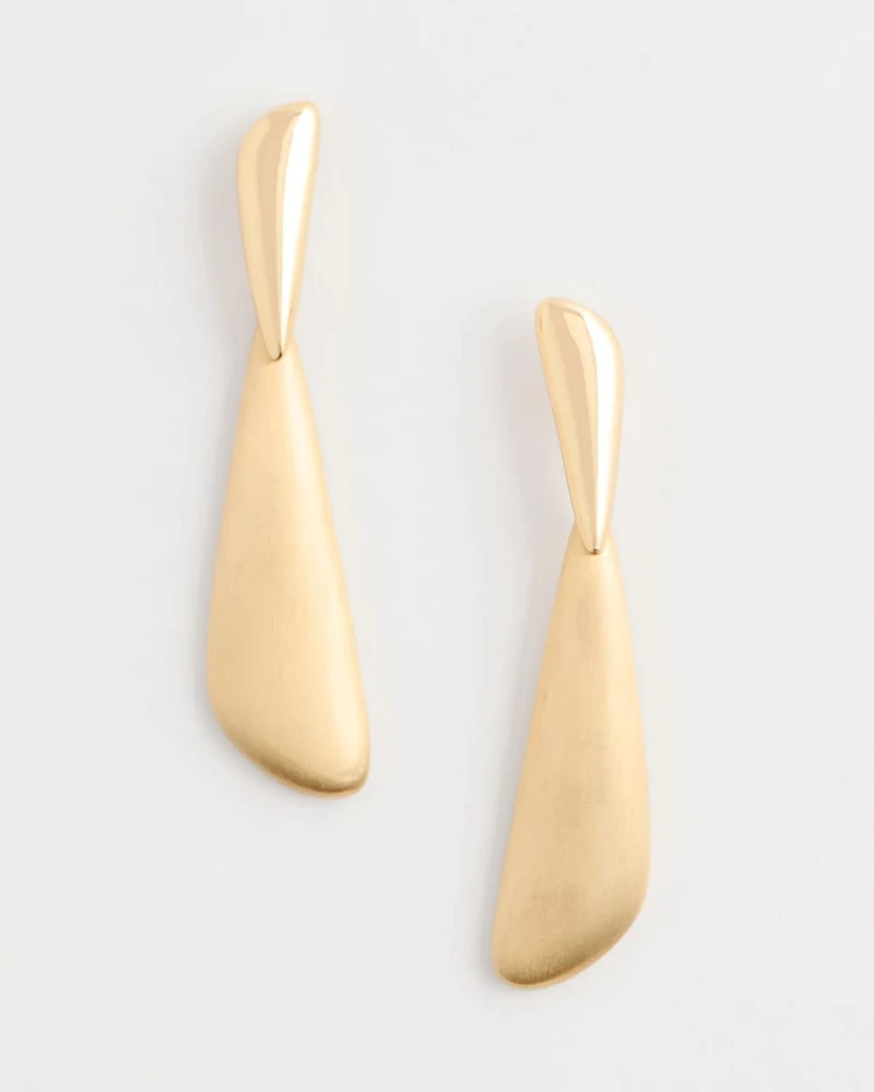 Golden Linear Drop Earrings
